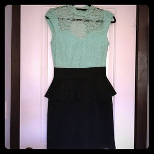 Sea foam free and black dress